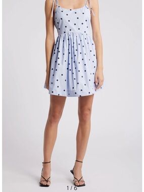 Powder Blue Polka Dot Skirt - Lightweight Women's dress